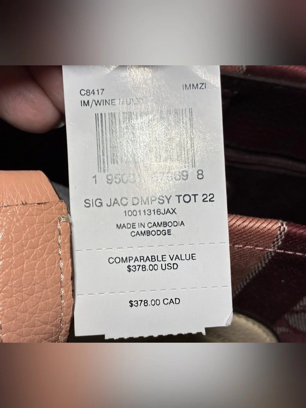 Coach burgundy pink